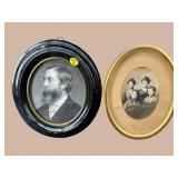 2 FRAMED OVAL PORTRAITS