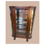 MAHOGANY LARGE BOW GLASS CHINA CLOSET