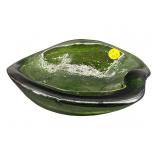 BLENKO FREEFORM AMOEBA GREEN DISH