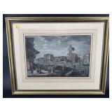 HAND COLORED VENICE WATERWAY ENGRAVING
