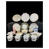 LOT OF MISC PORCELAIN CUPS, BOWLS, PLATES, ETC