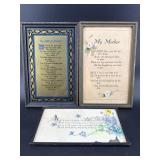 LOT OF 3 ANTIQUE FRAMED POEMS