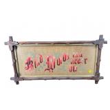 ANTIQUE NEEDLEWORK PUNCH PAPER SAMPLER IN FRAME