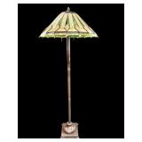 TALL TIFFANY STYLE GEOMETRIC 2 LIGHT FLOOR LAMP