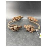 PR OF ORNATE CAST IRON CURTAIN TIE BACKS
