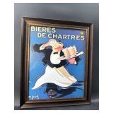 BIERES DE CHARTRES ADVERTISING POSTER IN FRAME
