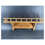 OAK HANGING WALL SHELF WITH GALLERY