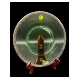 GREEN DEPRESSION URANIUM SILVERPLATE RIM CHARGER
