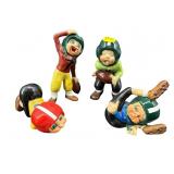 4 PC LOT JAPAN PORCELAIN FOOTBALL PLAYERS