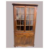 WALNUT 16 PAIN BENCHMADE CORNER CABINET