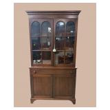 CUSTOM SOLID MAHOGANY STEP BACK CUPBOARD