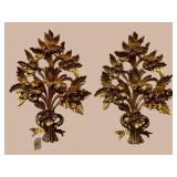 PR OF ORNATE ITALIAN FLORAL WALL HANGINGS