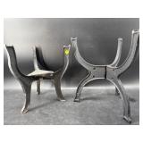 LOT OF 2 CAST IRON PLANTER BASES