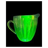 JEANETTE GLASS GREEN DEPRESSION URANIUM RIBBED