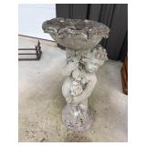 CONCRETE CHERUB BIRD BATH