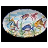 EXTRA LARGE VIETRI ITALY HAND PAINTED FISH PLATTER