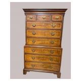 HENREDON CHERRY BANDED CHEST ON CHEST