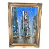 TEXTURED NEW YORK CITY OIL ON CANVAS