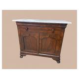 19TH CENT. FLAME MAHOGANY EMPIRE WASHSTAND