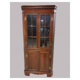 CRAFTIQUE SOLID MAHOGANY 12 PAIN CORNER CABINET