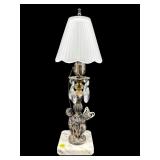 METAL AND MARBLE BEDSIDE TABLE LAMP