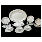 MISC LOT PORCELAIN PLATES, PLATTER, TUREEN