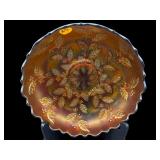FENTON HOLLY MARIGOLD CARNIVAL FOOTED BOWL