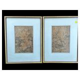 2 ASIAN VERTICAL LANDSCAPE SCROLL PAINTINGS ON