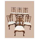 7 CHERRY CHIPPENDALE CHAIRS