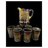 7 PC NORTHWOOD CARNIVAL GRAPE AND CABLE WATERSET