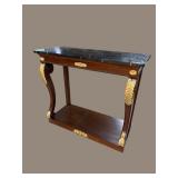 19TH CENTURY FRENCH EMPIRE MARBLE TOP CONSOLE