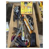 BOX LOT OF WRENCHES AND SCREW DRIVERS