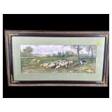 PASTORAL LANDSCAPE PRINT WITH FLOCK OF SHEEP