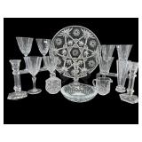 LARGE LOT MISC CRYSTAL AND GLASS