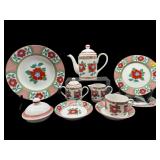 10 PC LOT FITZ AND FLOYD CAMELLIA CHINA