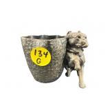 ANTIQUE DERBY SILVERPLATE DOG TOOTHPICK HOLDER