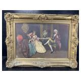 19TH CENTURY FLIRTATION OIL ON CANVAS BY M DOLORES