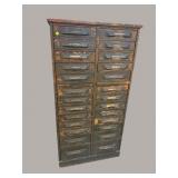 OAK 26 DRAWER NUTS AND BOLT CABINET