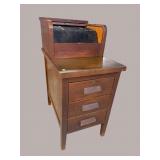 RARE MODEL ROLL TOP FILE CABINET