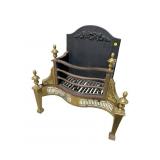 ANTIQUE BRASS AND IRON FIREPLACE INSERT