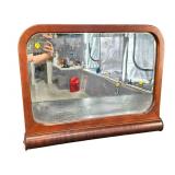 SCROLL BOTTOM HANGING MAHOGANY MIRROR
