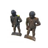 PR OF CAST IRON GEORGE WASHINGTON ANDIRONS