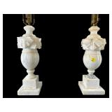2 MATCHING LARGE MARBLE LAMPS