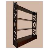 QUALITY SOLID MAHOGANY HANGING WHAT-NOT SHELF