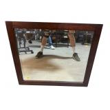 ANTIQUE MAHOGANY BEVELLED MIRROR