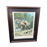 THE HUNTSMANS COURTSHIP HAND COLORED ENGRAVING