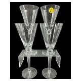 4 LENOX CRYSTAL WINE STEMS