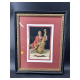VIOLA HAND COLORED ENGRAVING PRINT