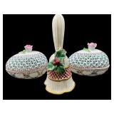 2 ROYAL DANUBE PORCELAIN EGGS & BELL