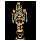 ORNATE CHERUB FIGURAL PRISM MANTLE LUSTER